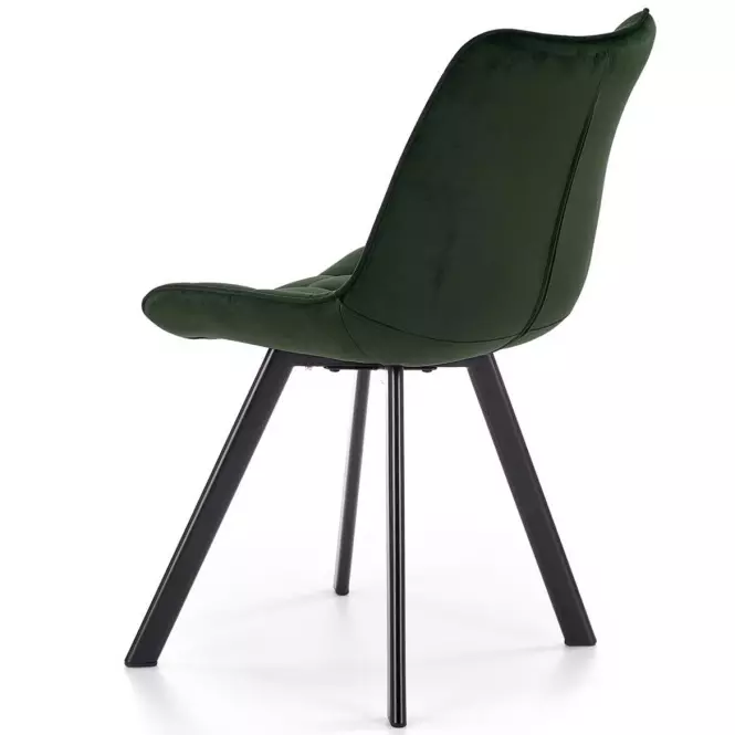 Stolička K332 Velvet/Kov Tmavozelený