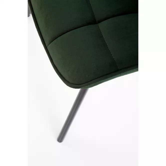 Stolička K332 Velvet/Kov Tmavozelený