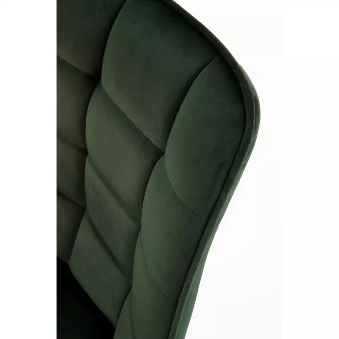 Stolička K332 Velvet/Kov Tmavozelený