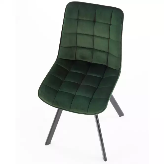 Stolička K332 Velvet/Kov Tmavozelený