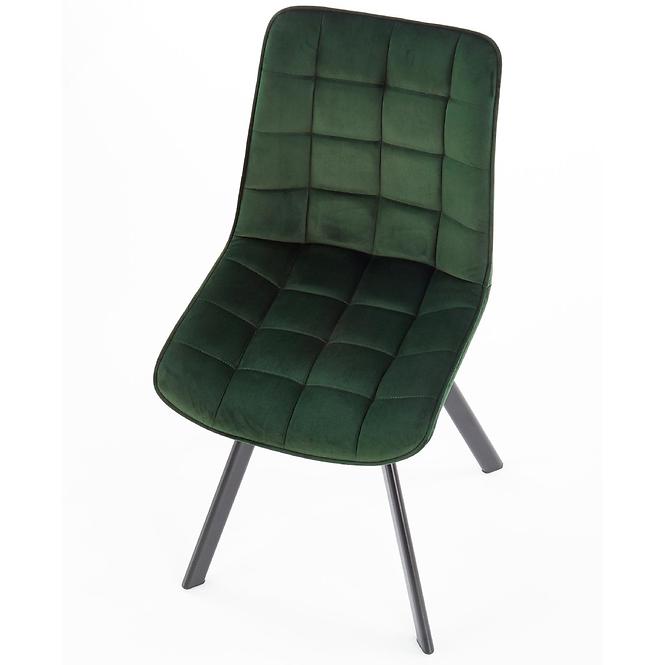 Stolička K332 Velvet/Kov Tmavozelený