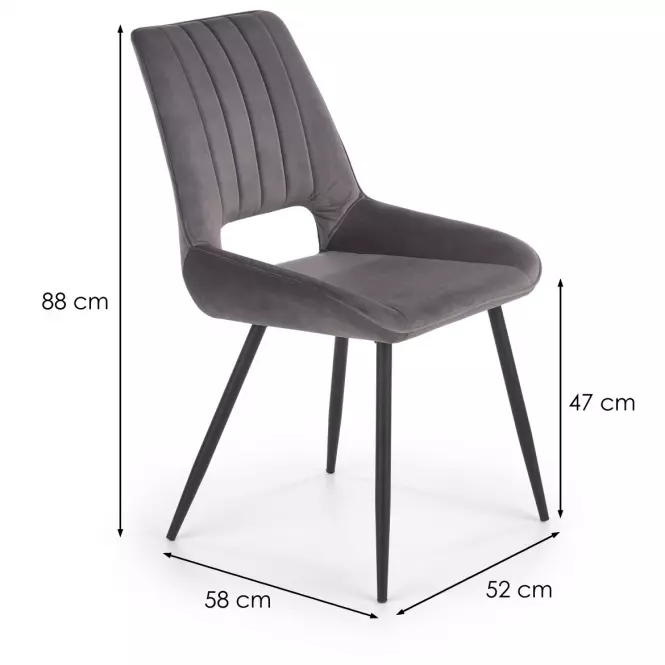 Stolička K404 Velvet/Kov Šedá