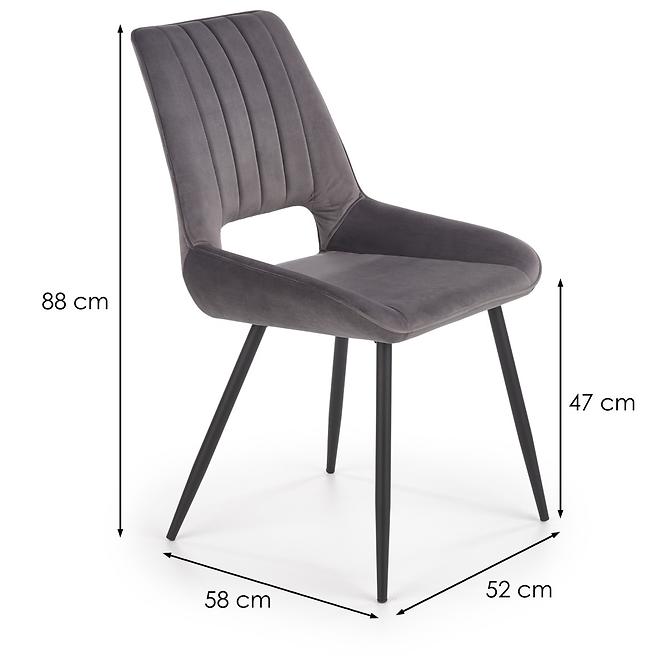 Stolička K404 Velvet/Kov Šedá
