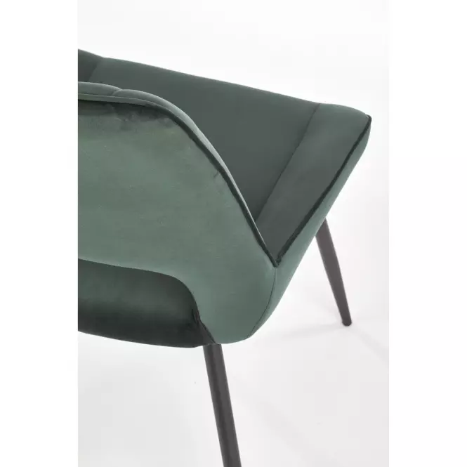 Stolička K404 Velvet/Kov Tmavozelený