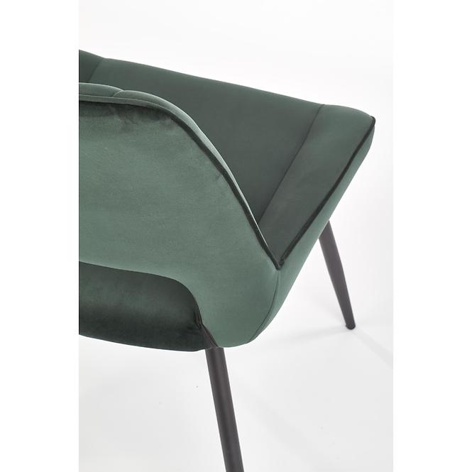 Stolička K404 Velvet/Kov Tmavozelený