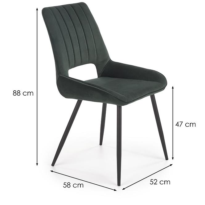 Stolička K404 Velvet/Kov Tmavozelený