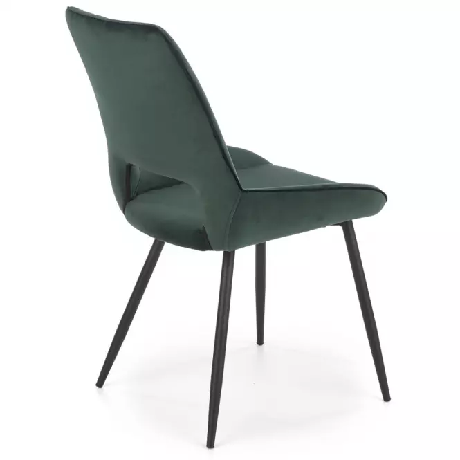 Stolička K404 Velvet/Kov Tmavozelený