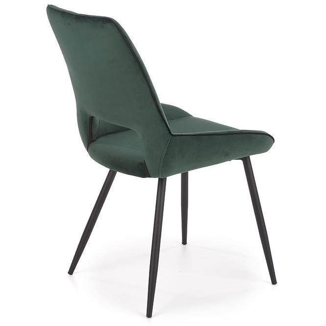 Stolička K404 Velvet/Kov Tmavozelený