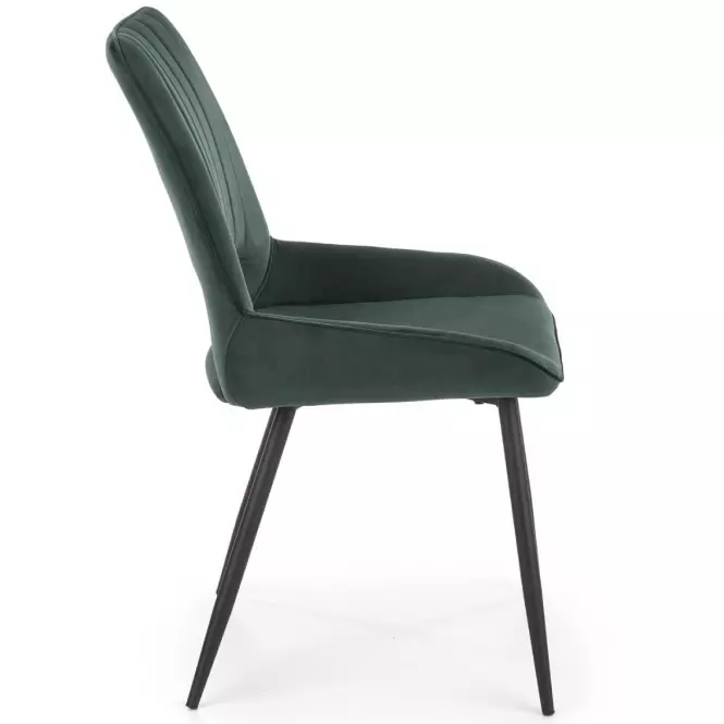 Stolička K404 Velvet/Kov Tmavozelený