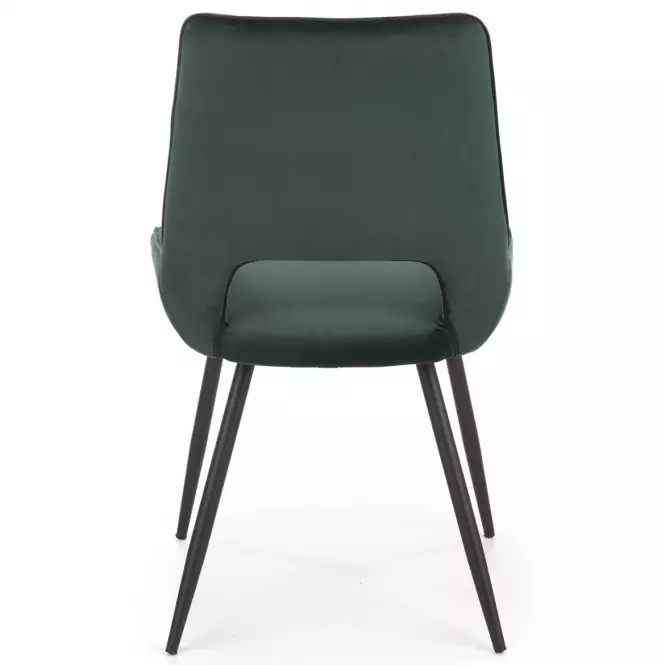 Stolička K404 Velvet/Kov Tmavozelený