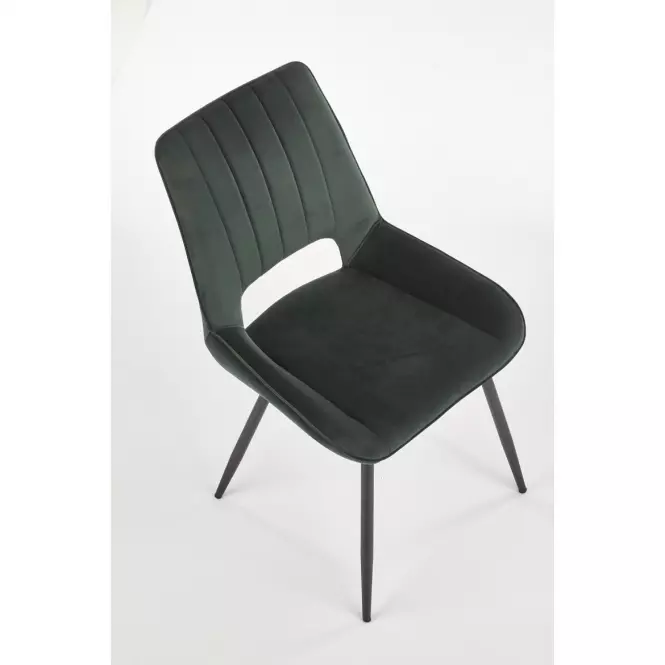 Stolička K404 Velvet/Kov Tmavozelený