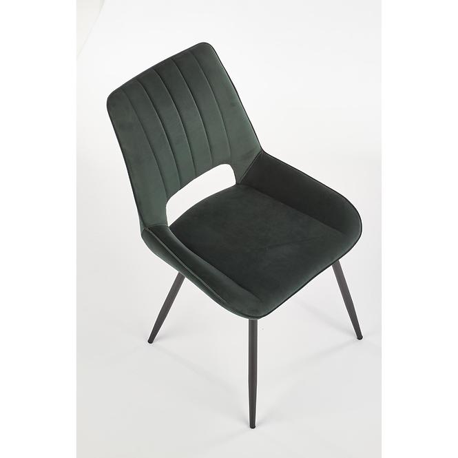 Stolička K404 Velvet/Kov Tmavozelený