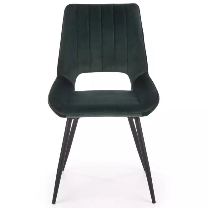 Stolička K404 Velvet/Kov Tmavozelený