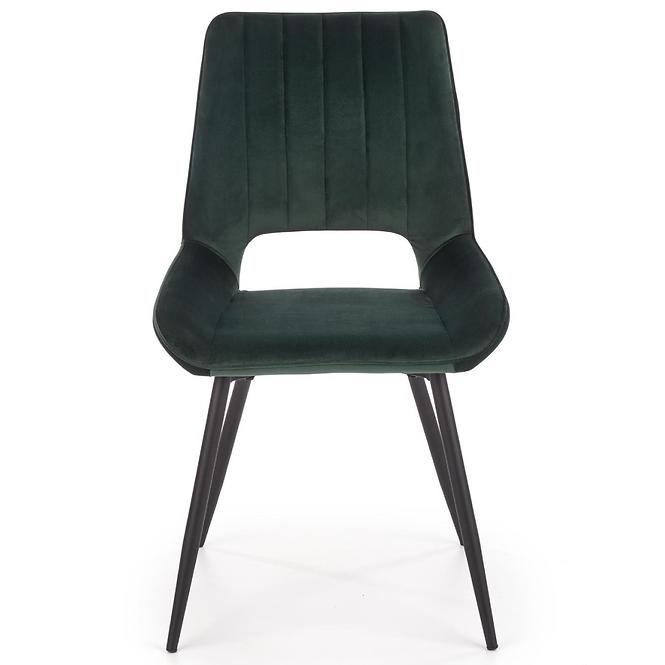 Stolička K404 Velvet/Kov Tmavozelený