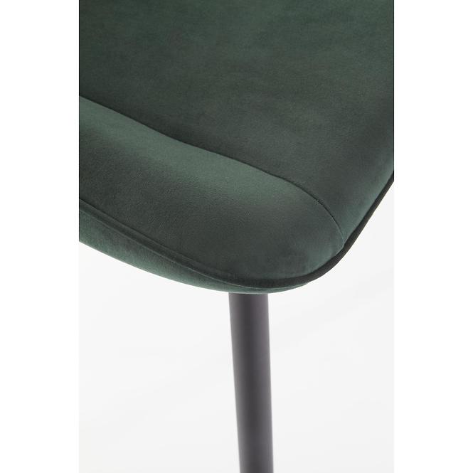 Stolička K404 Velvet/Kov Tmavozelený