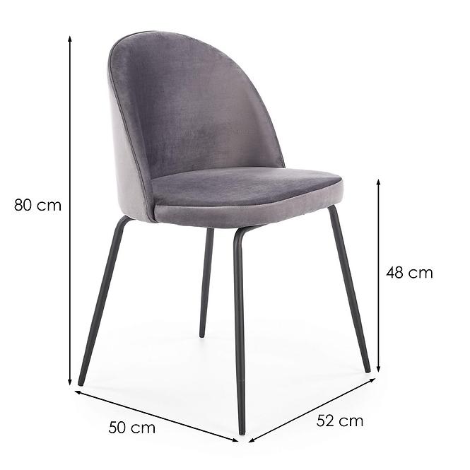 Stolička K314 Velvet/Kov Šedá