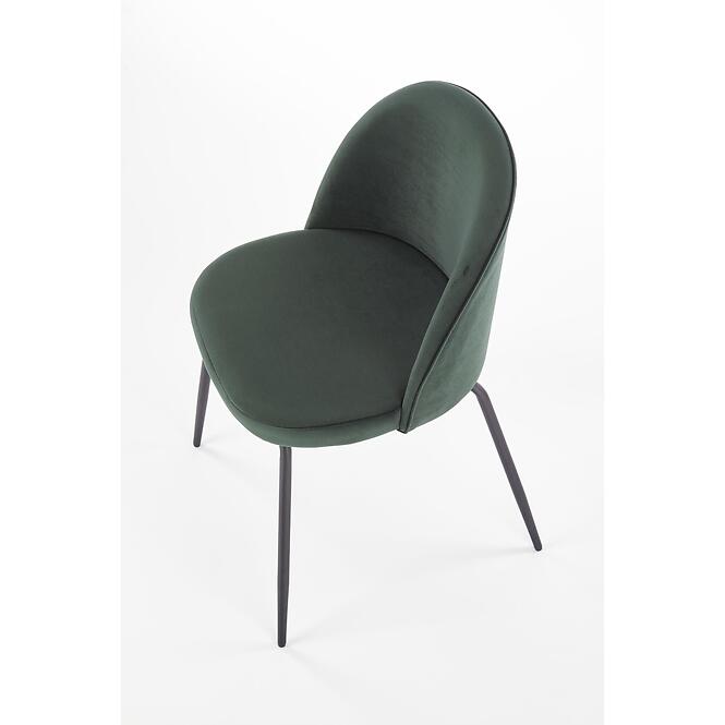 Stolička K314 Velvet/Kov Tmavozelený