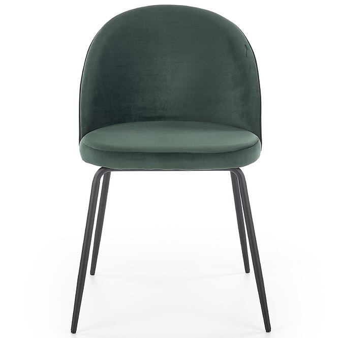 Stolička K314 Velvet/Kov Tmavozelený