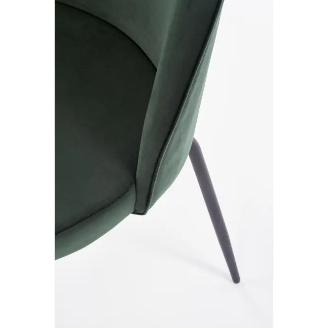 Stolička K314 Velvet/Kov Tmavozelený
