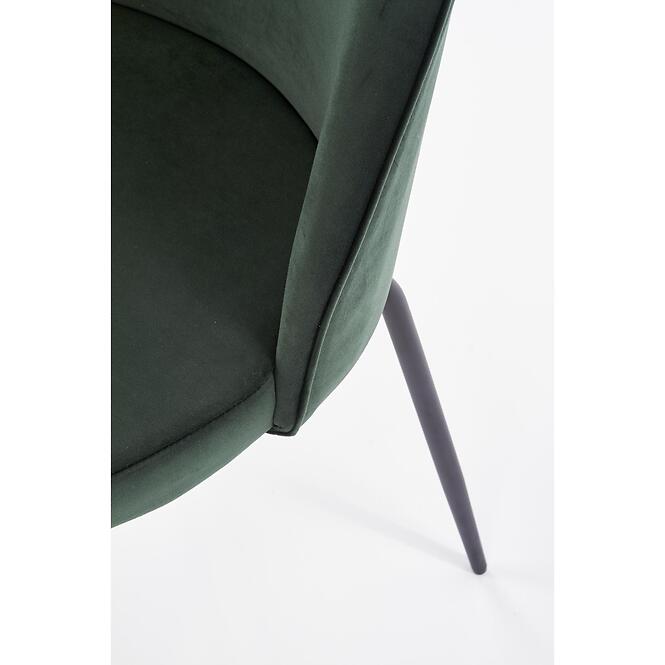 Stolička K314 Velvet/Kov Tmavozelený