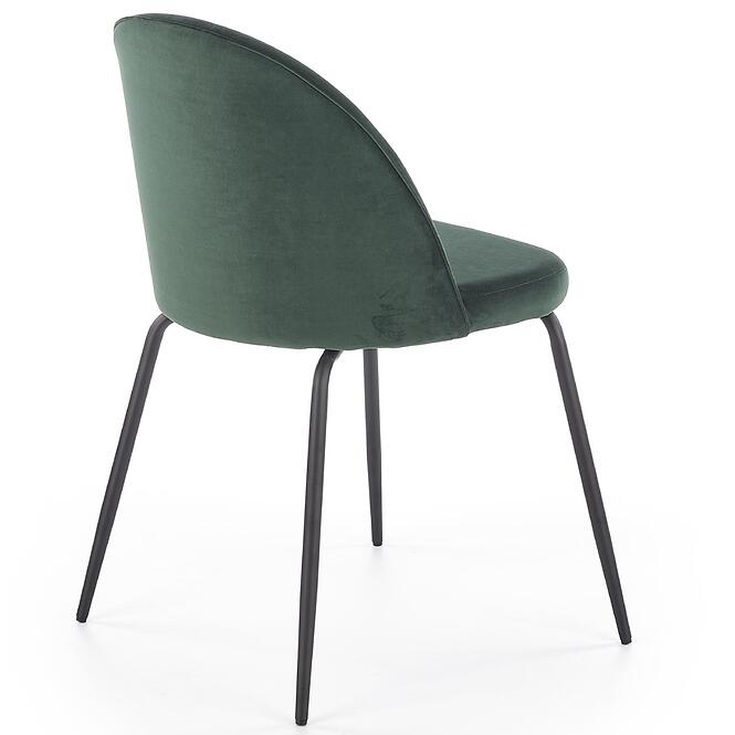 Stolička K314 Velvet/Kov Tmavozelený