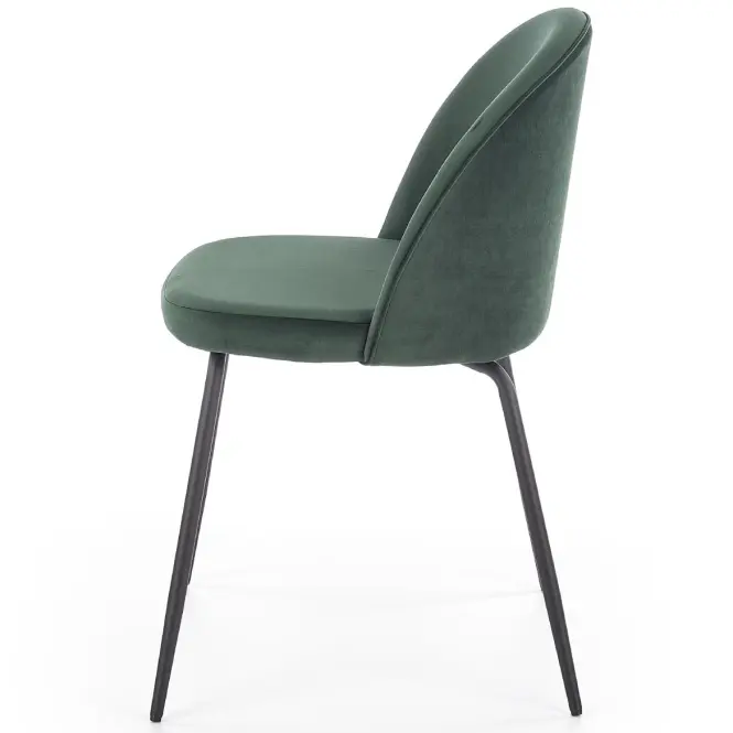 Stolička K314 Velvet/Kov Tmavozelený