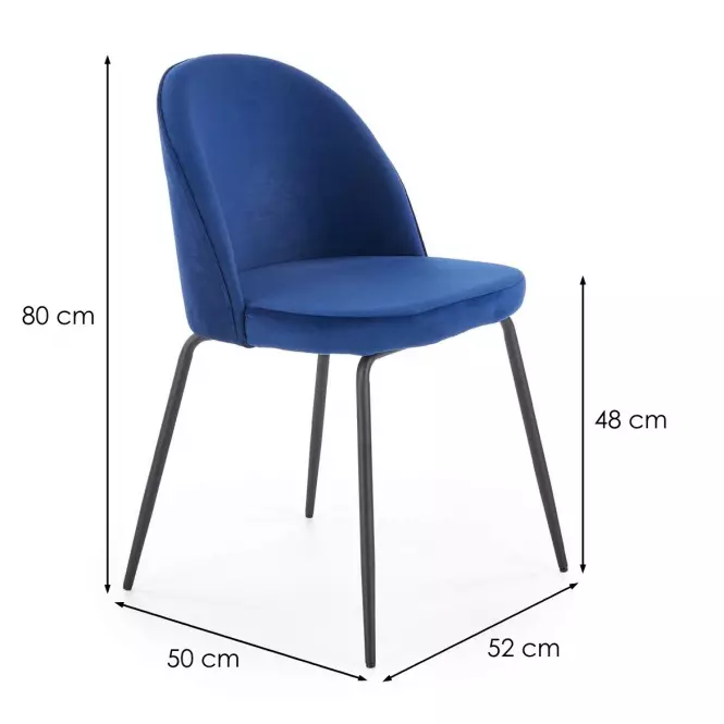 Stolička K314 Velvet/Kov Granát
