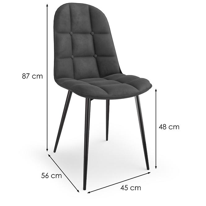 Stolička K417 Velvet/Kov Šedá