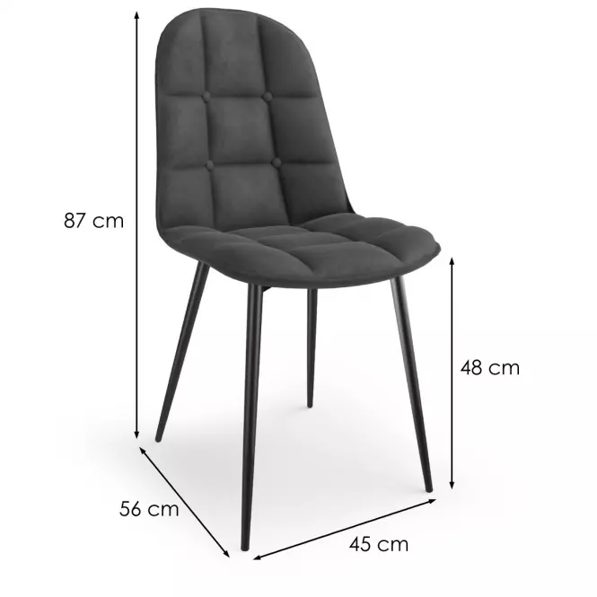 Stolička K417 Velvet/Kov Šedá,2