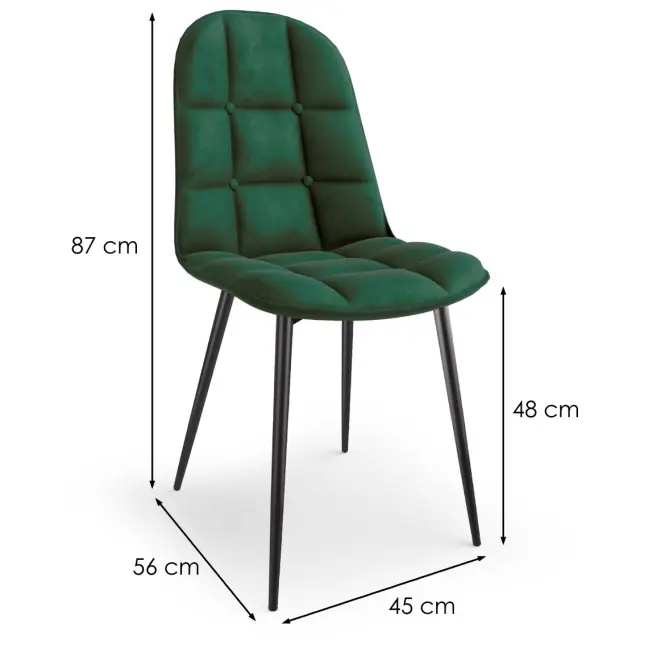 Stolička K417 Velvet/Kov Tmavozelený,2