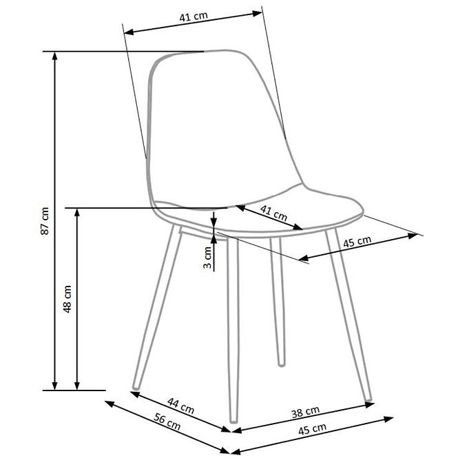 Stolička K417 Velvet/Kov Tmavozelený