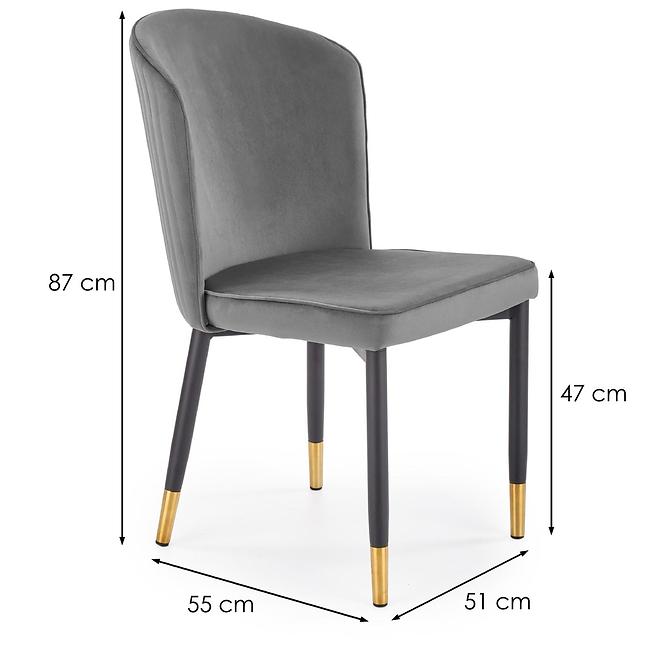 Stolička K446 Velvet/Kov Šedá
