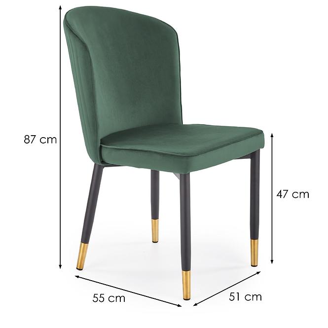 Stolička K446 Velvet/Kov Tmavozelený