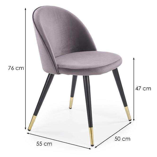 Stolička K315 Velvet/Kov Šedá
