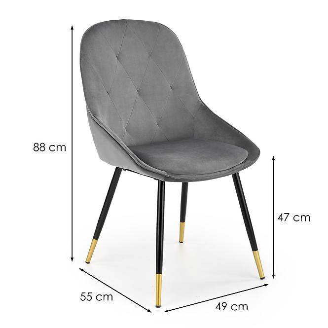 Stolička K437 Velvet/Kov Šedá