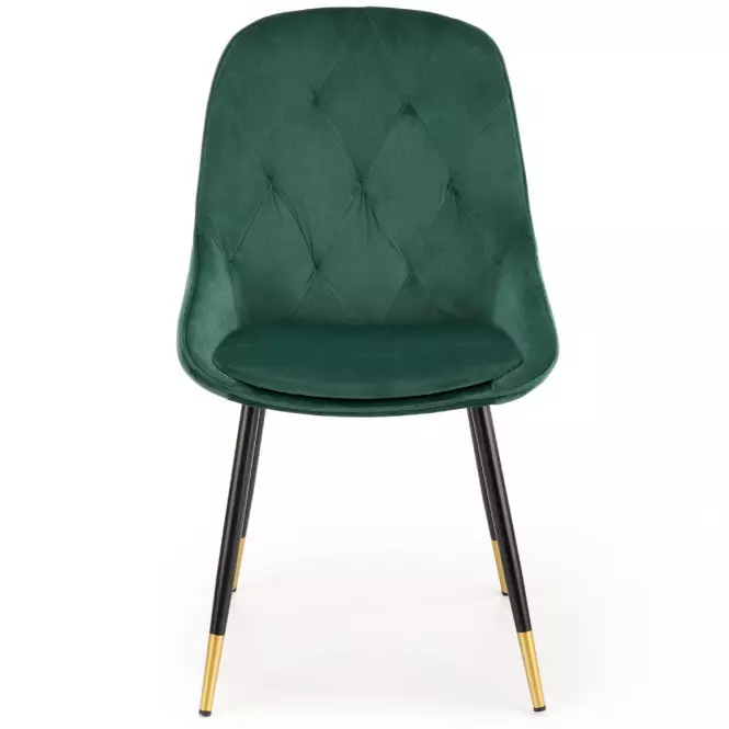 Stolička K437 Velvet/Kov Tmavozelený