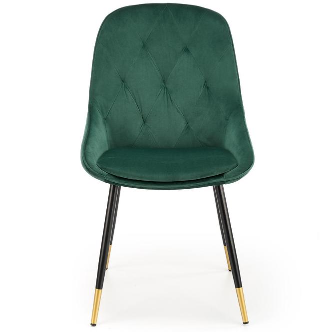 Stolička K437 Velvet/Kov Tmavozelený