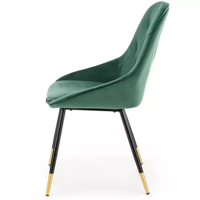 Stolička K437 Velvet/Kov Tmavozelený