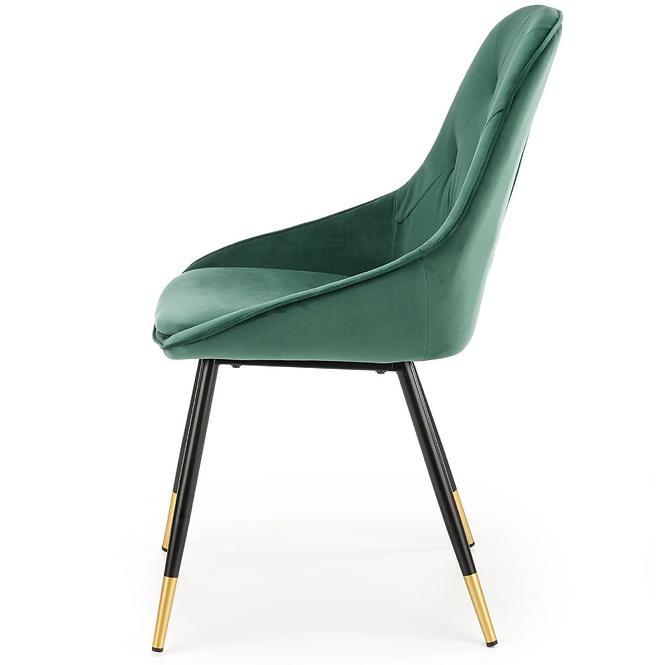 Stolička K437 Velvet/Kov Tmavozelený