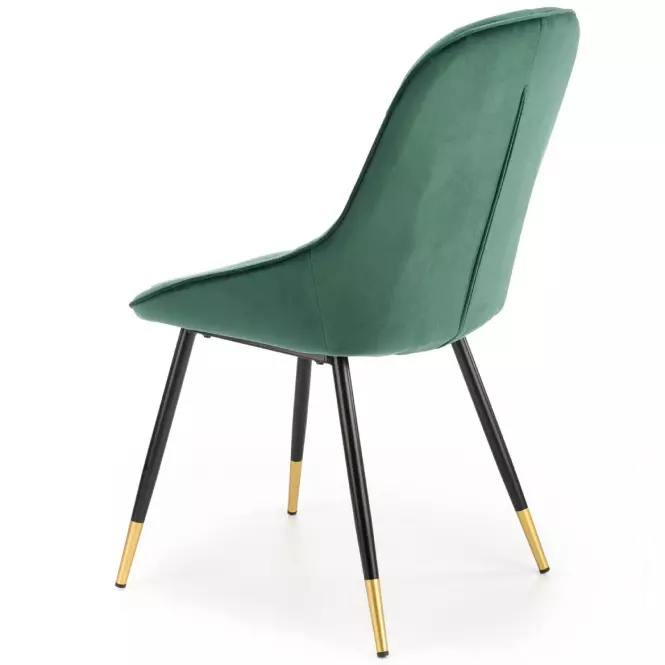Stolička K437 Velvet/Kov Tmavozelený