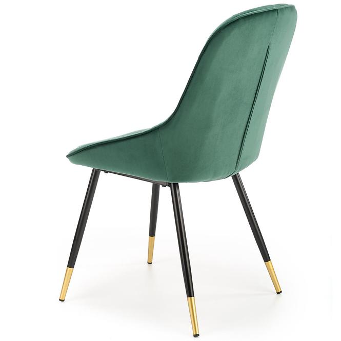 Stolička K437 Velvet/Kov Tmavozelený