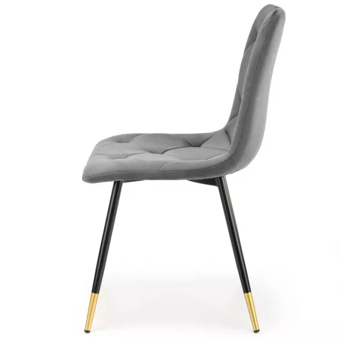 Stolička K438 Velvet/Kov Šedá