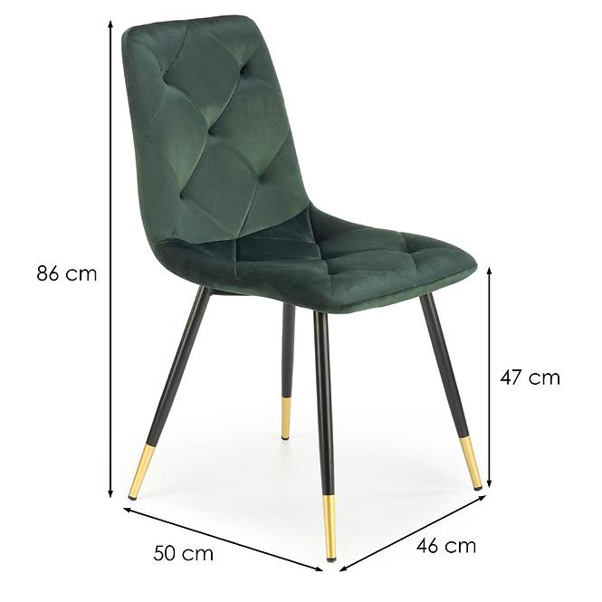 Stolička K438 Velvet/Kov Tmavozelený