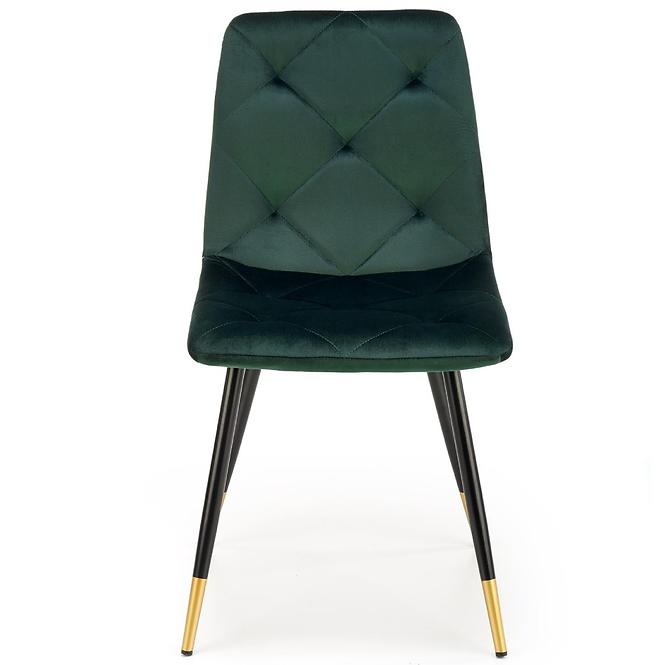 Stolička K438 Velvet/Kov Tmavozelený