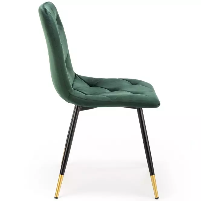 Stolička K438 Velvet/Kov Tmavozelený