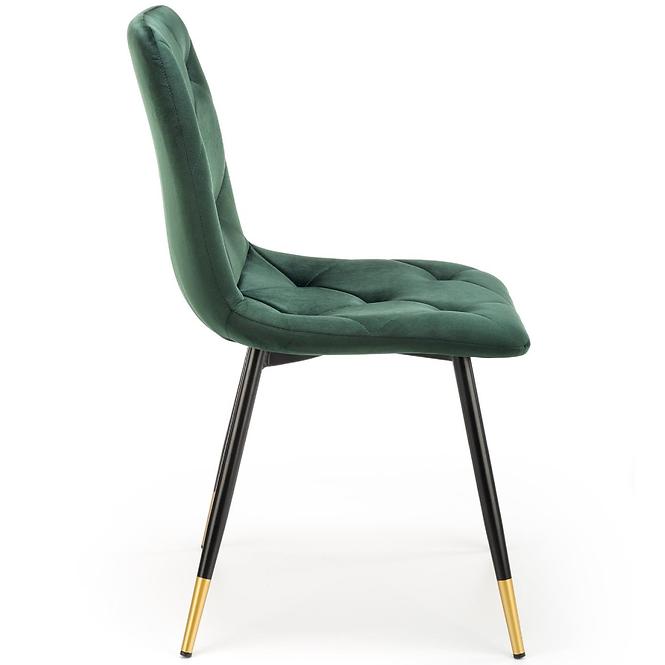 Stolička K438 Velvet/Kov Tmavozelený