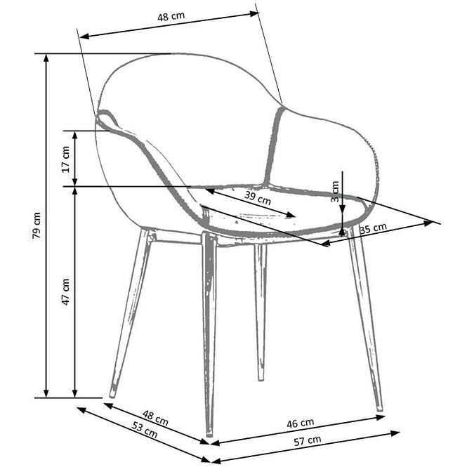 Stolička K304 ekokoža/Chrome Tmavé Šedá/Hnedá