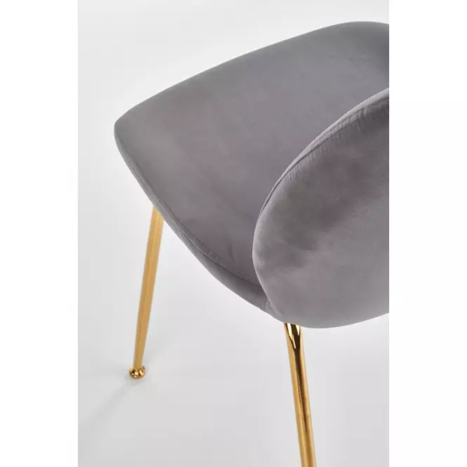 Stolička K381 Velvet/Chrome Šedá/Zlatý