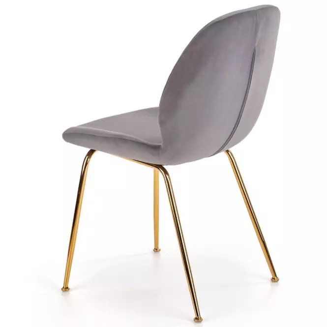 Stolička K381 Velvet/Chrome Šedá/Zlatý