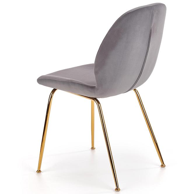 Stolička K381 Velvet/Chrome Šedá/Zlatý